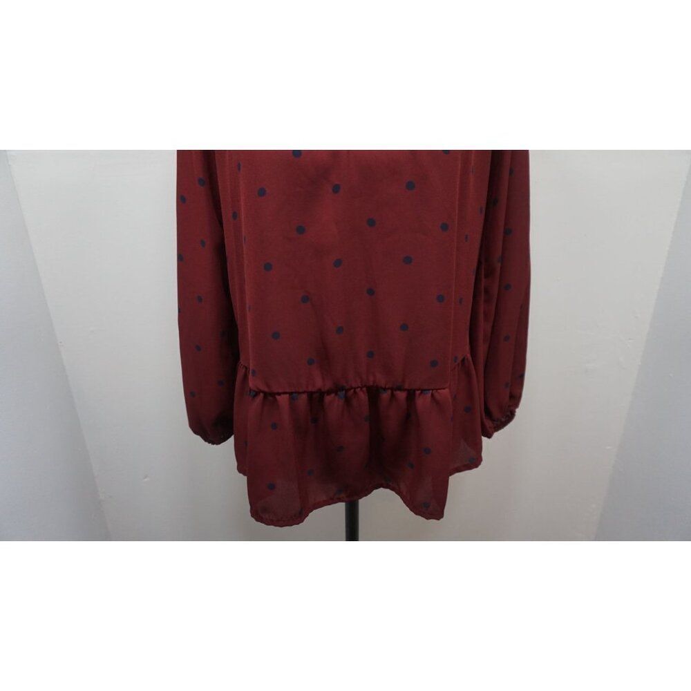 Old Navy Women’s Burgundy Polka Dot Georgette Swing Top - Size S - Picture 5 of 14